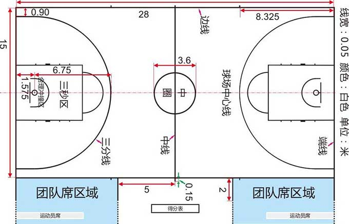 哈尔滨标准篮球场地施工图纸